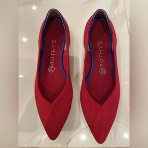 Rothy's The Point Flats 9 Red Classic Soft Flexible Washable